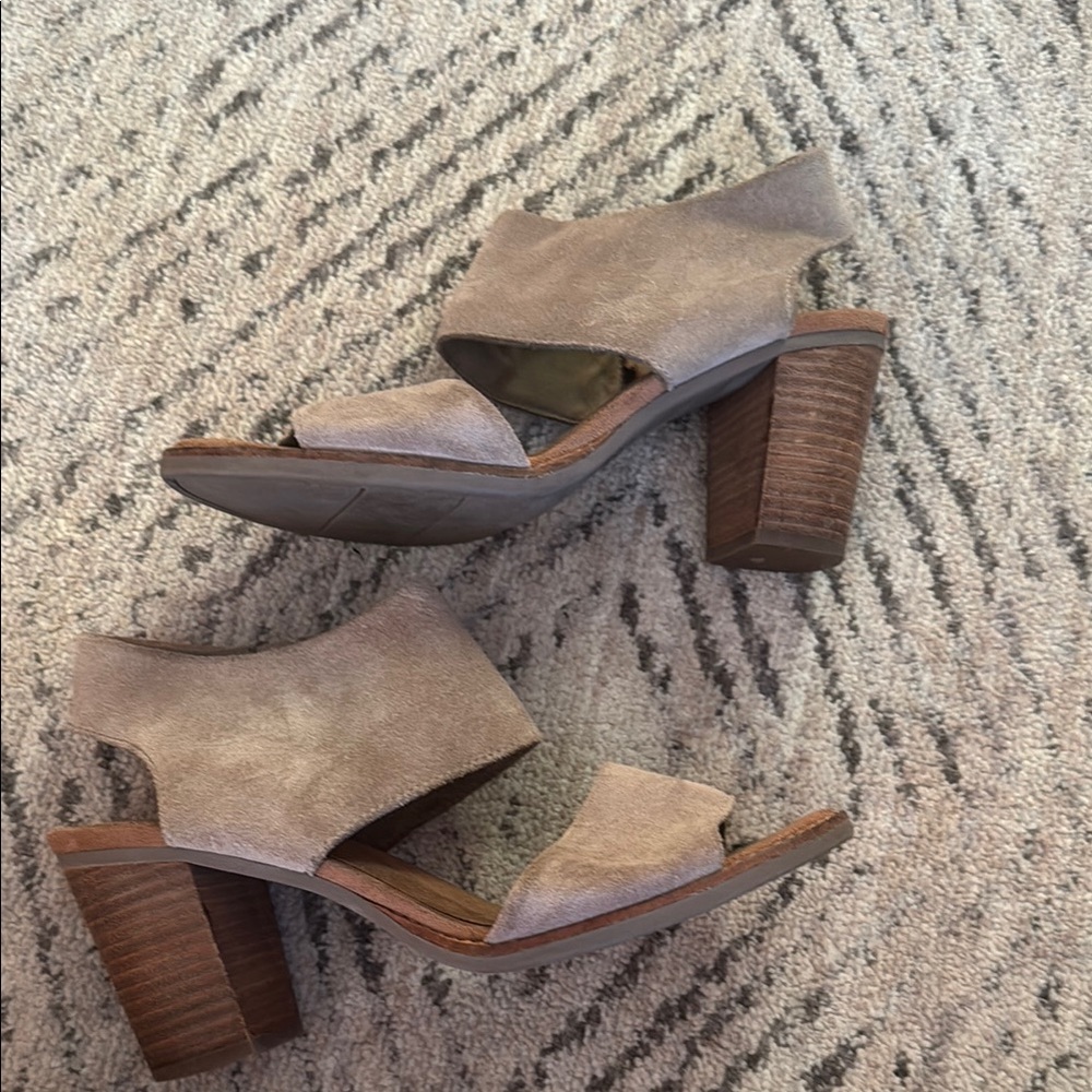 Toms Taupe Suede Heeled Boots - Picture 9 of 9